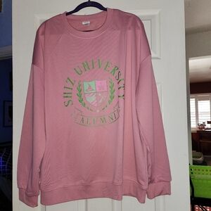 Pink long sleeve Wicked Shiz Univ Tee, moisture wicking material, never worn